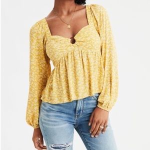 AE Babydoll Ring Front Flowy Top